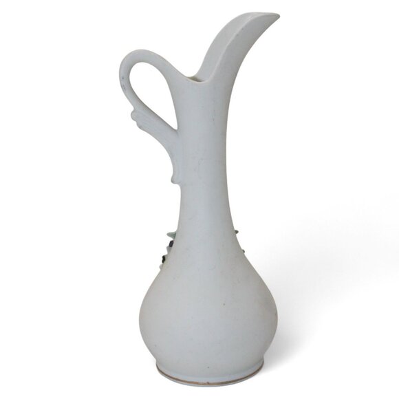 Lefton China Hand Painted Porcelain Pitcher Vase W/ Floral Details 7" Tall Japan - Picture 9 of 9